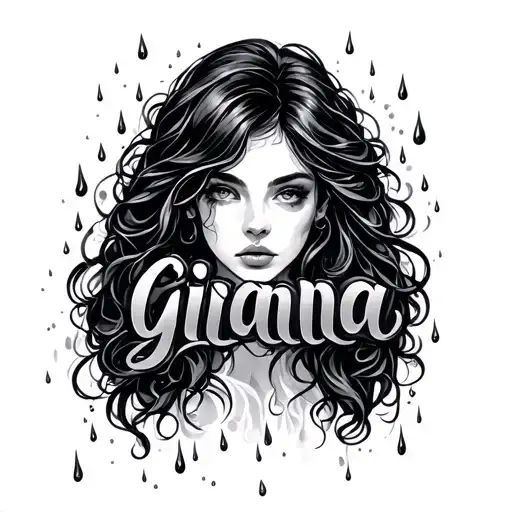 "Gianna" Rain drops tattoo design idea