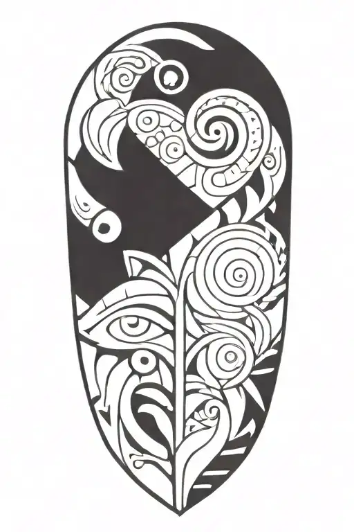 Maori style representing family, personal accomplishment, success, perseverance tattoo design idea