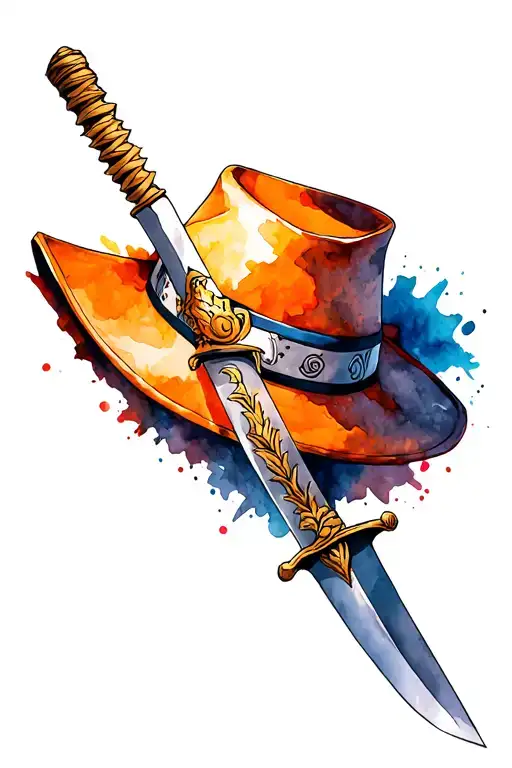 ichigo sword straw hat naruto headband dragon ball tattoo design idea