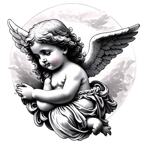 cherub angel tattoo design idea