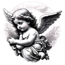 cherub angel tattoo design idea