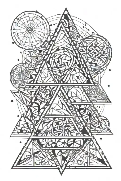 muscu triathlon and triangle shape tattoo design idea