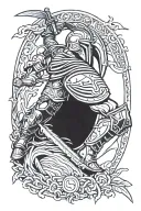 Spartan warrior battling tattoo design idea