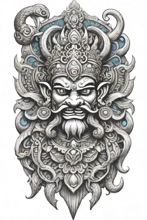 Ravana 10 headed with body and 10 head meaning tattoo design tattoo design idea