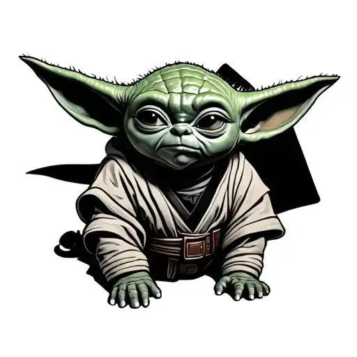 Baby Yoda tattoo design idea