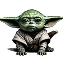 Baby Yoda tattoo design idea