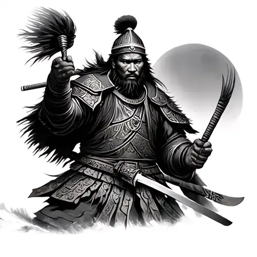 Mongolian Warrior tattoo design idea