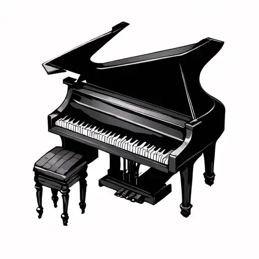 Give me a Idea for a small Tatoo with a piano, pr commemorer cet tattoo design idea