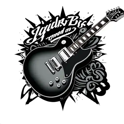 Gibson sg with AC/DC print tattoo design idea