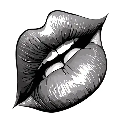 Lips Kiss tattoo design idea
