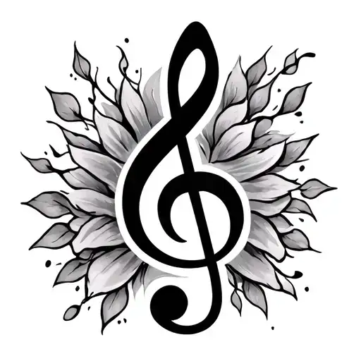 treble clef, bass clef, and psalm 62:1-2 tattoo design idea