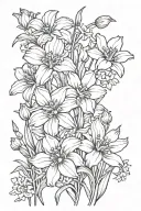 daisies - daffodils - sweet peas tattoo design idea