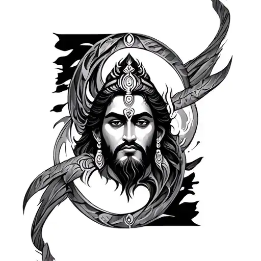 Gods Plan With Trishul merging tattoo design idea