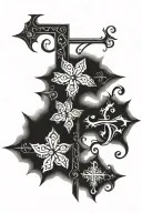 3 names writtes as a cross made tattoo design idea