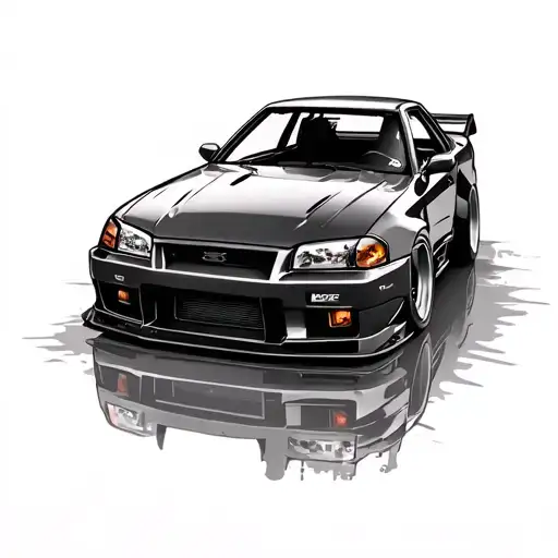 Nissan Skyline R34 tattoo design idea