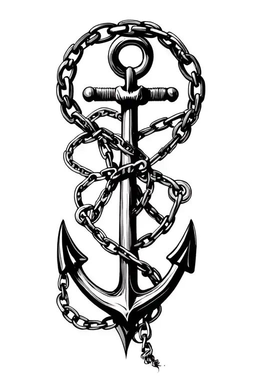 Anchor & chain tattoo design idea