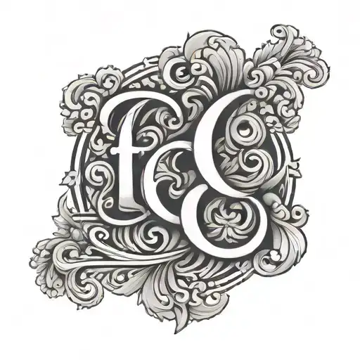 simple typography with the letters e&o tattoo design idea