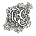 simple typography with the letters e&o tattoo design idea