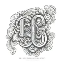 simple typography with the letters e&o tattoo design idea