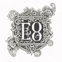 simple typography with the letters e&o tattoo design idea