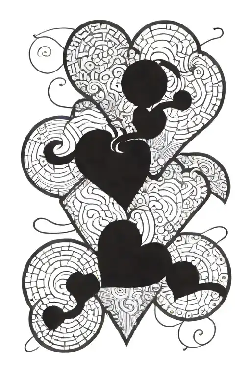 overthinking balance heart tattoo design idea