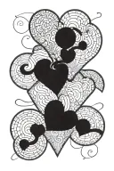 overthinking balance heart tattoo design idea