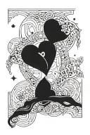 overthinking balance heart tattoo design idea