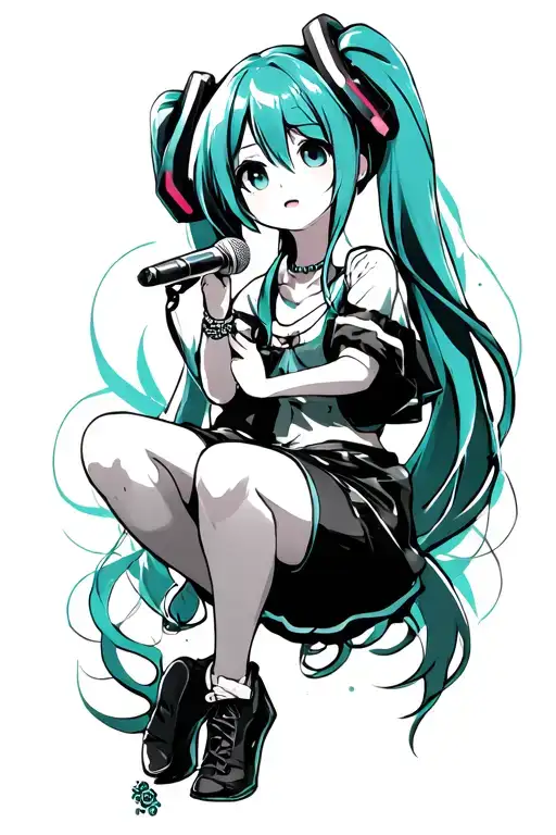 Hatsune Miku singing tattoo design idea