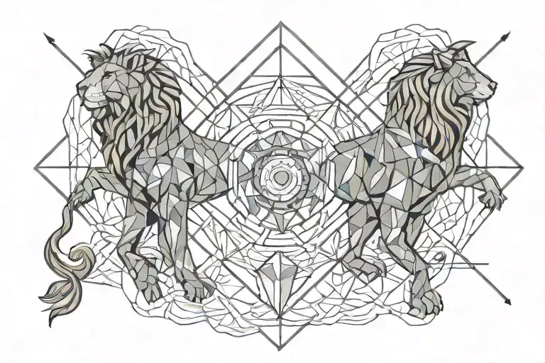 leo and virgo tattoo design idea