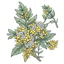wattle flower tattoo design idea