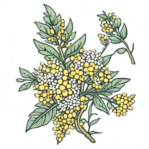 wattle flower tattoo design idea