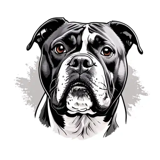 Pitbull Face tattoo design idea