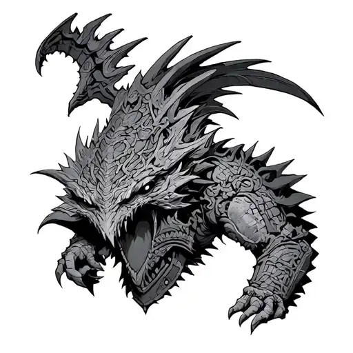warhammer 40k monster hunter tattoo design idea