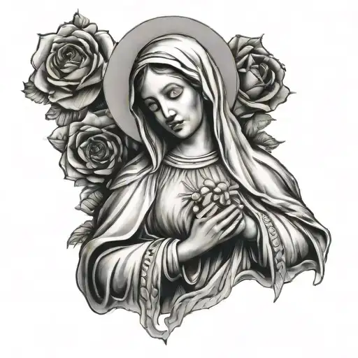 Virgin Mary tattoo design idea