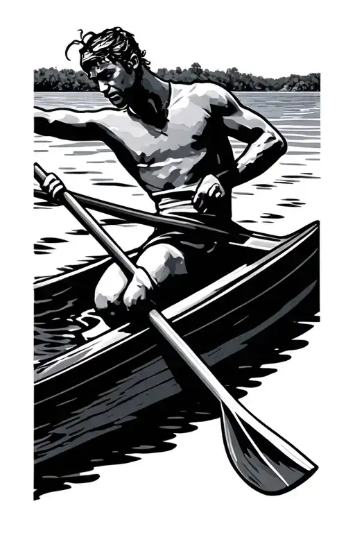 basque rowing oar tattoo design idea