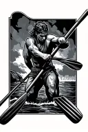 basque rowing oar tattoo design idea