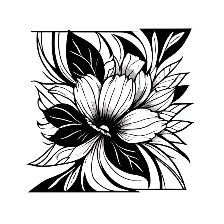 cherokee flower tribal band with Geometric patterns tattoo design idea