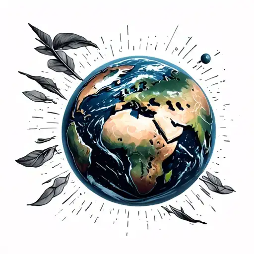 planet earth tattoo design idea