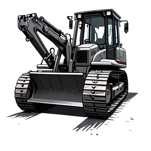 Bulldozer tattoo design idea