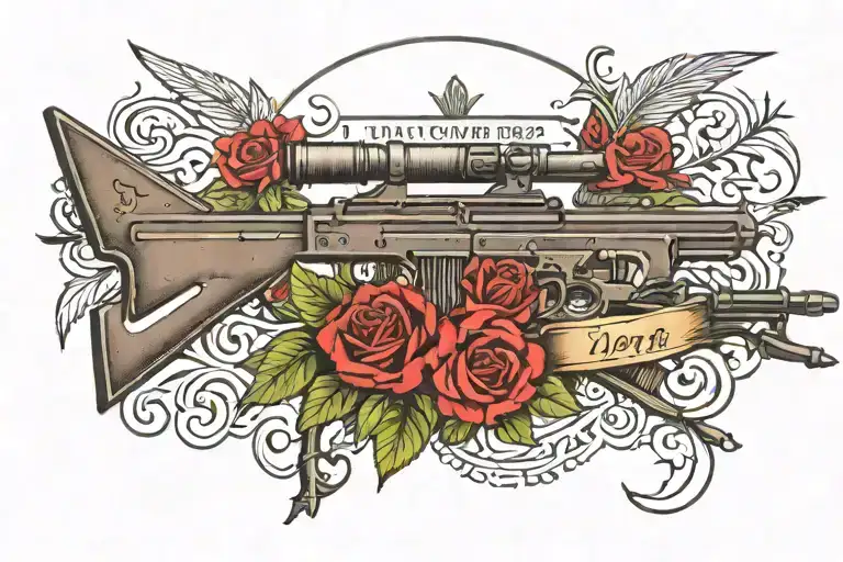 SCAR-H with "if you want peace, prepare for war" tattoo design idea