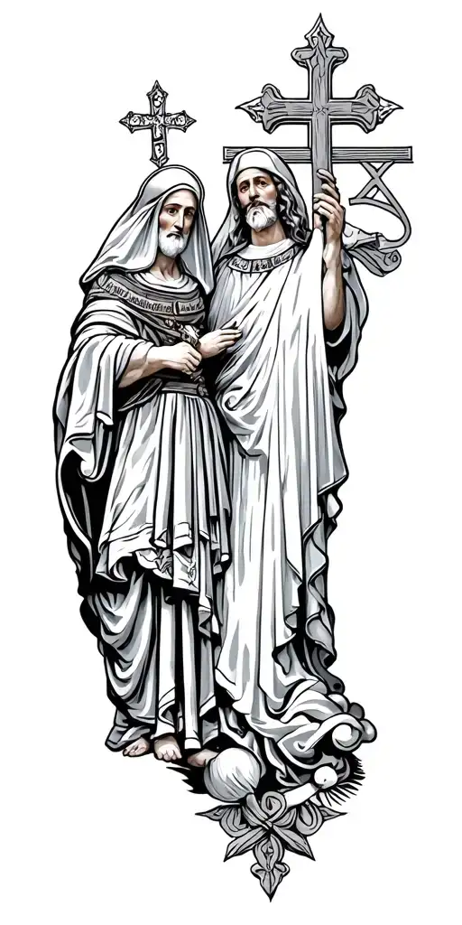 catholic and military tattoo design idea