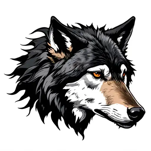 Wolf Date of birth in Roman figures tattoo design idea