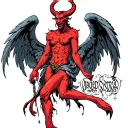 devil and angels  tattoo design idea