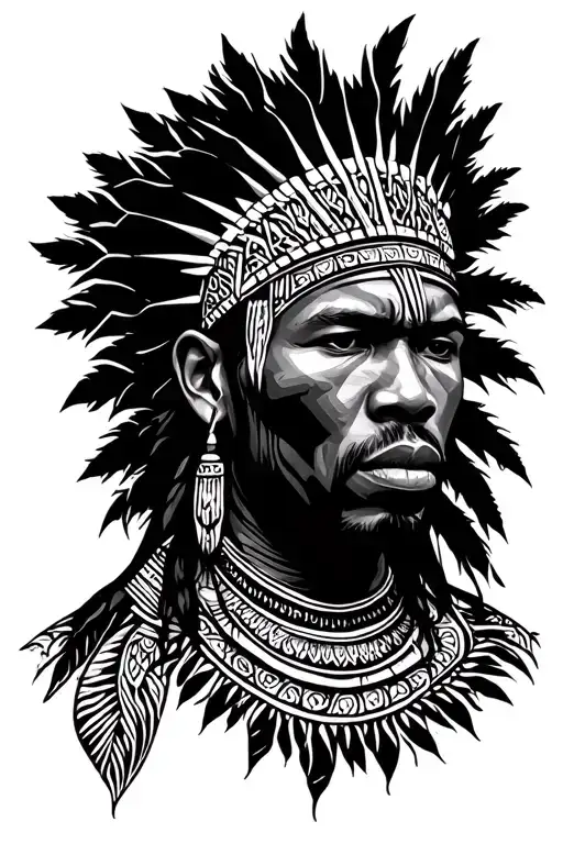 a massai worrior  male should be made up of patterns but not very complicated ones make is as simple as possible tattoo design idea