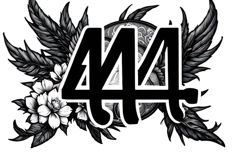 444 numbers with Virgo sign tattoo design idea