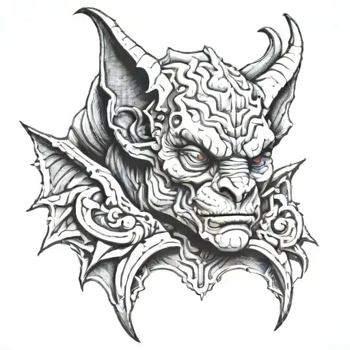 handsome gargoyle waiting tattoo design idea