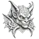 handsome gargoyle waiting tattoo design idea