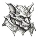 handsome gargoyle waiting tattoo design idea