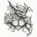 handsome gargoyle waiting tattoo design idea
