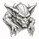 handsome gargoyle waiting tattoo design idea